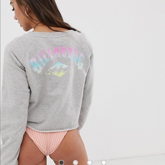 Billabong Tops - 🆕 Billabong Crop long sleeve sweatshirt ash